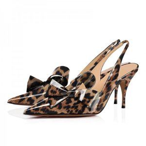 FSJ Patent Leather Leopard Print Heels